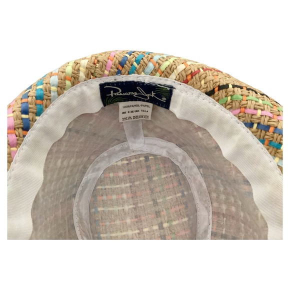 Panama Jack Paper Braid Hat Colorful Unisex Fedora Hat One Size - Picture 6 of 16